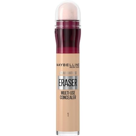 Maybelline Concealer Instant Anti Age Eraser Eye Concealer, Dark Circles and Blemish Concealer, Ultra Blendable Formula Dermatologist Tested & Suitable for Sensitive Skin 01 Light