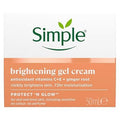 Simple Protect 'N' Glow Brightening Gel Face Cream Facial Moisturiser With Antioxidant Vitamins C & E And Ginger Root For A Radiant Glow 50 ml