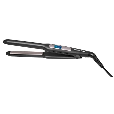 Remington Straightener [Advanced Ceramic + Almond Oil] Almond Allure (Ultra-Fast Heat Up, Digital Temperature Control, Curved Design for Curls & Waves, Extra-Long Plates, Worldwide Voltage) S4807
