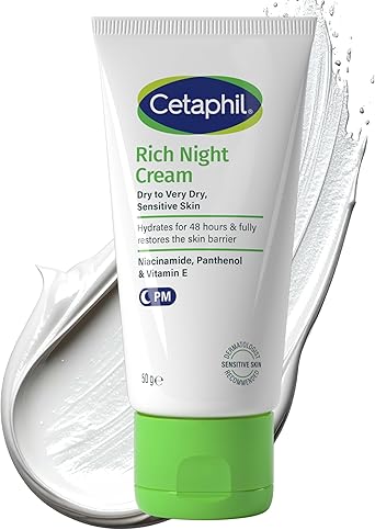 Cetaphil Rich Night Cream, 50g, For Dry To