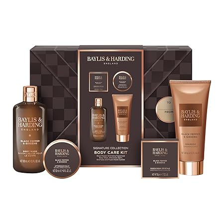 Baylis & Harding Black Pepper & Ginseng Men's Body Care Kit Gift Set (Pack of 1) - Vegan Friendly