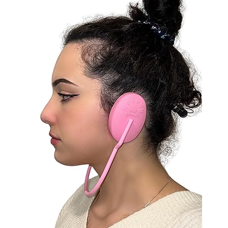 Genedy Reusable Silicone Ear Covers - Waterproof Ear Protectors - Pink