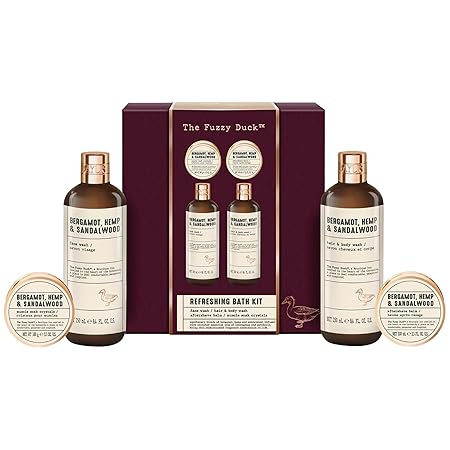 Baylis & Harding The Fuzzy Duck Bergamot, Hemp & Sandalwood Men's Refreshing Bath Kit Gift Set (Pack of 1) - Vegan Friendly